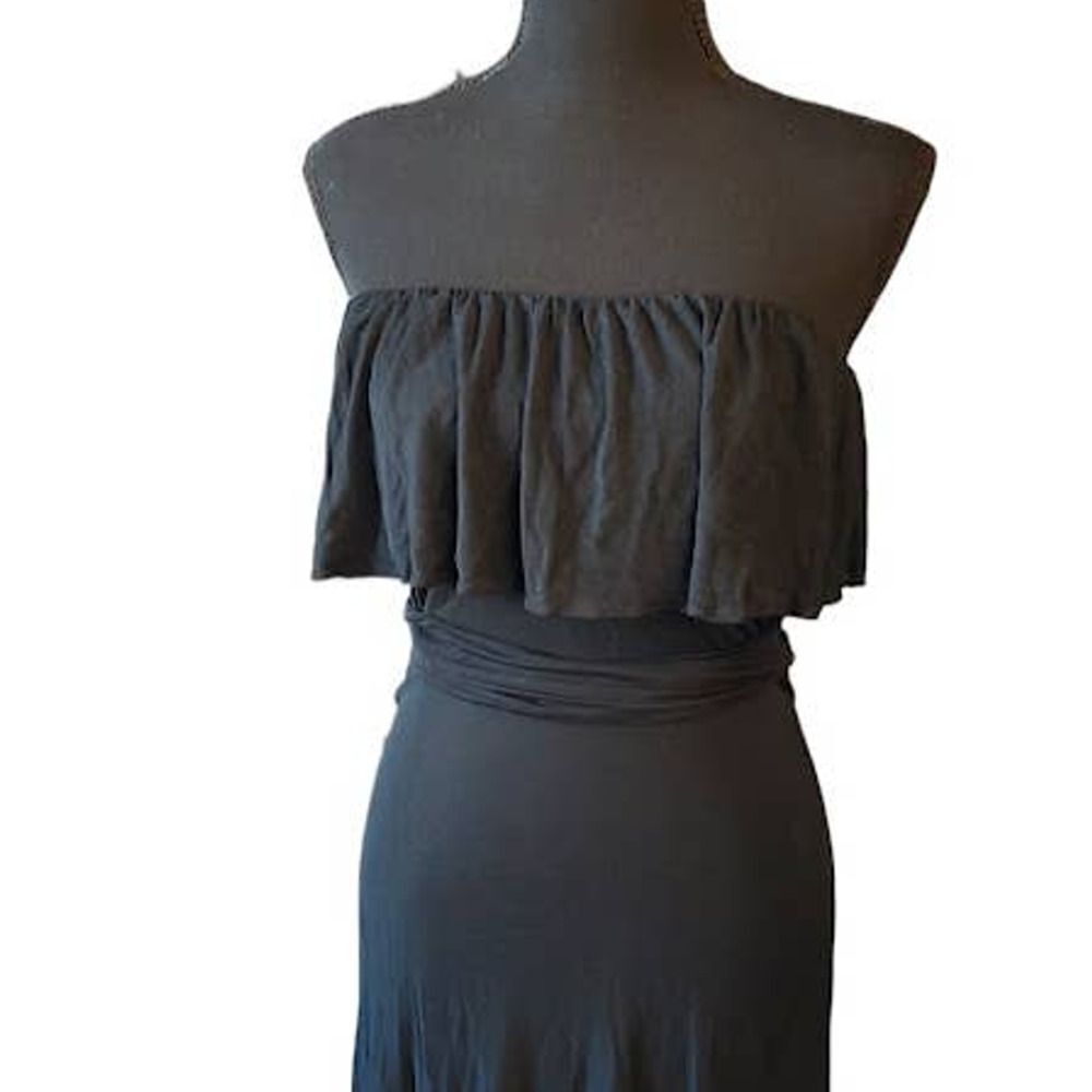 BCBGMaxAzria Strapless Black Ruffle Mini Dress Small - Picture 2 of 4